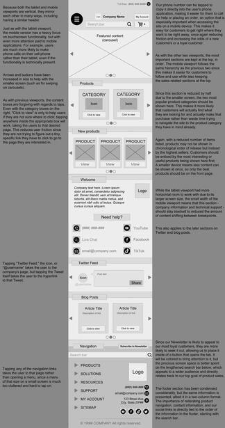 Website mobile breakpoint design.
