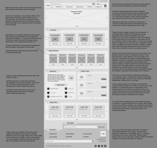 Website desktop breakpoint design.