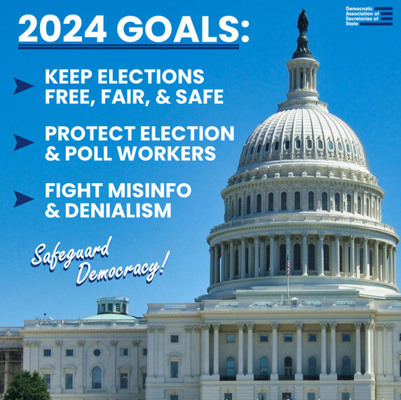 A graphic listing DASS&#39; organization/campaign goals for 2024.