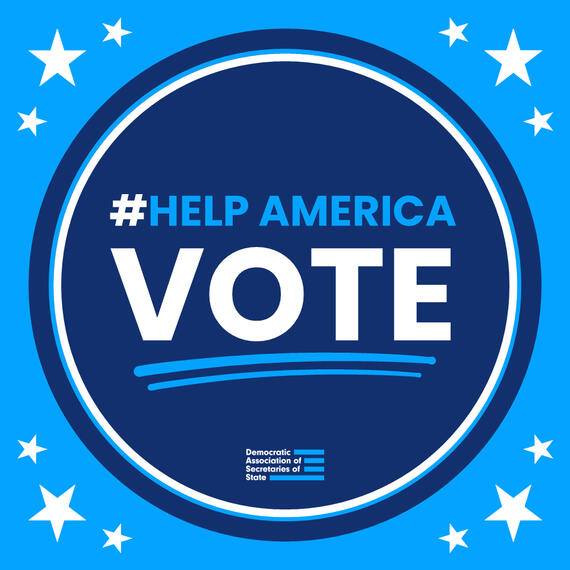 A #HelpAmericaVote graphic to increase awareness of the campaign and encourage eligible voters to register.