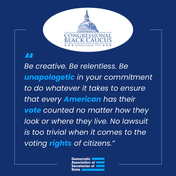 A sleek, modern organization quote graphic featuring the Congressional Black Caucus.
