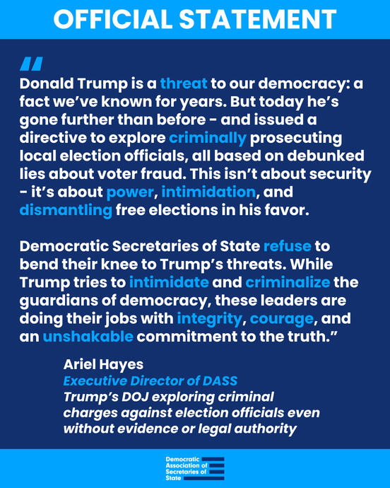 A 4:5 &quot;official statement&quot; type graphic featuring a press release from DASS.